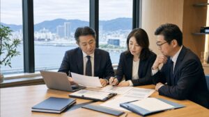 神戸の助成金コンサル会社の会社売却に向けて顧客承継資料を確認する専門家会議